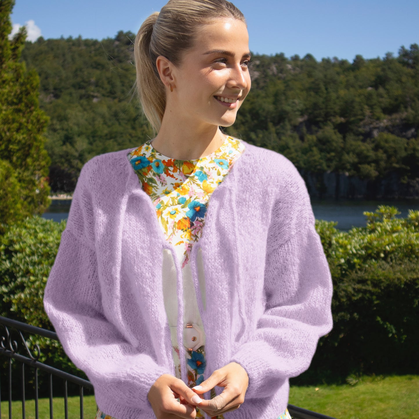 Strikk The Look:  Cord-jakke lys lavendel