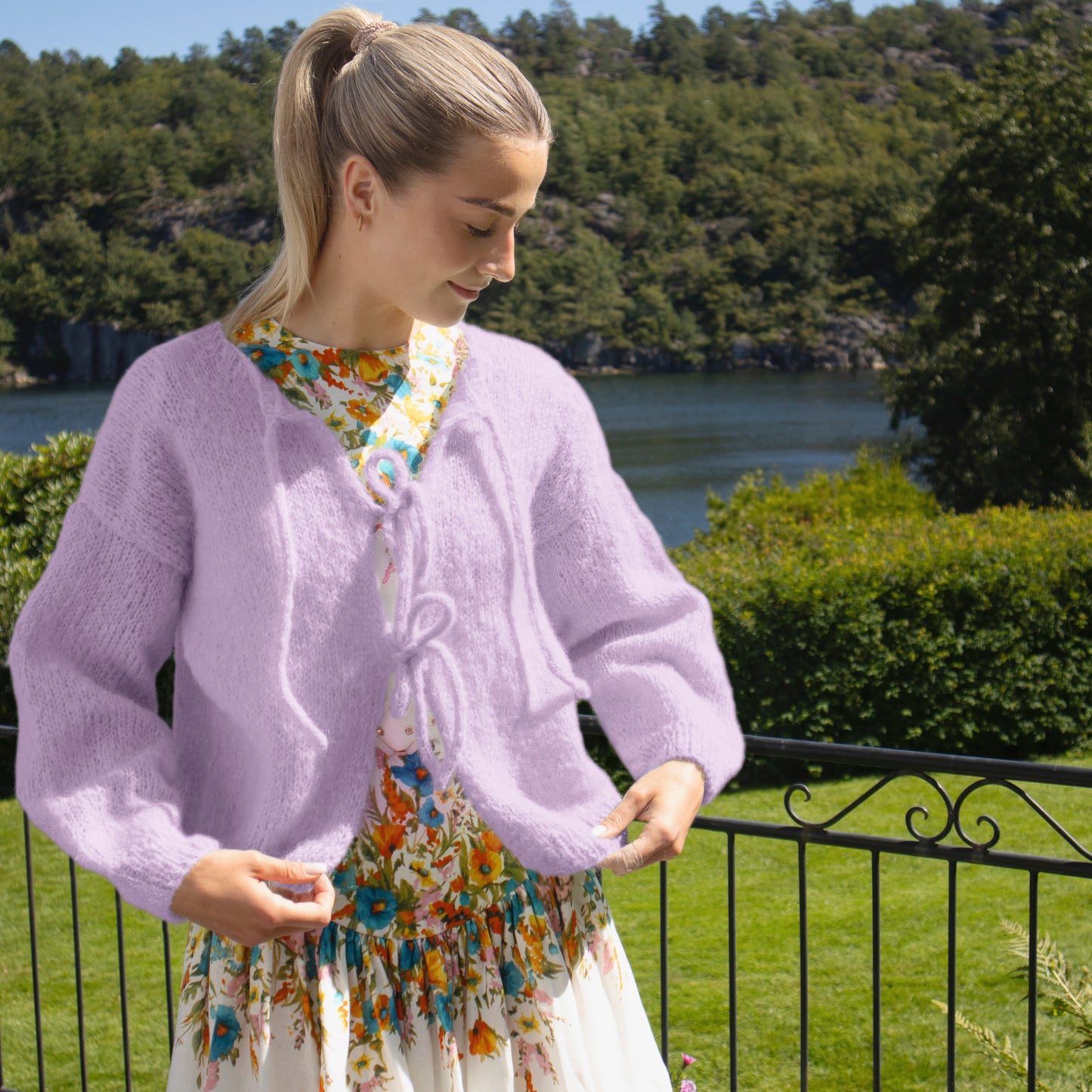 Strikk The Look:  Cord-jakke lys lavendel