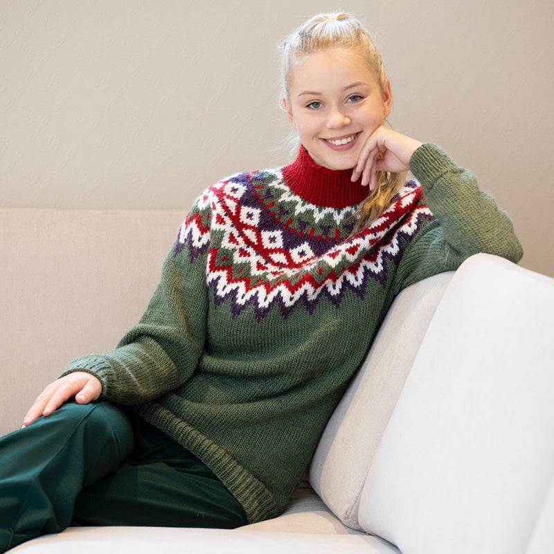 Strikk The Look: Kraft-genser grønn