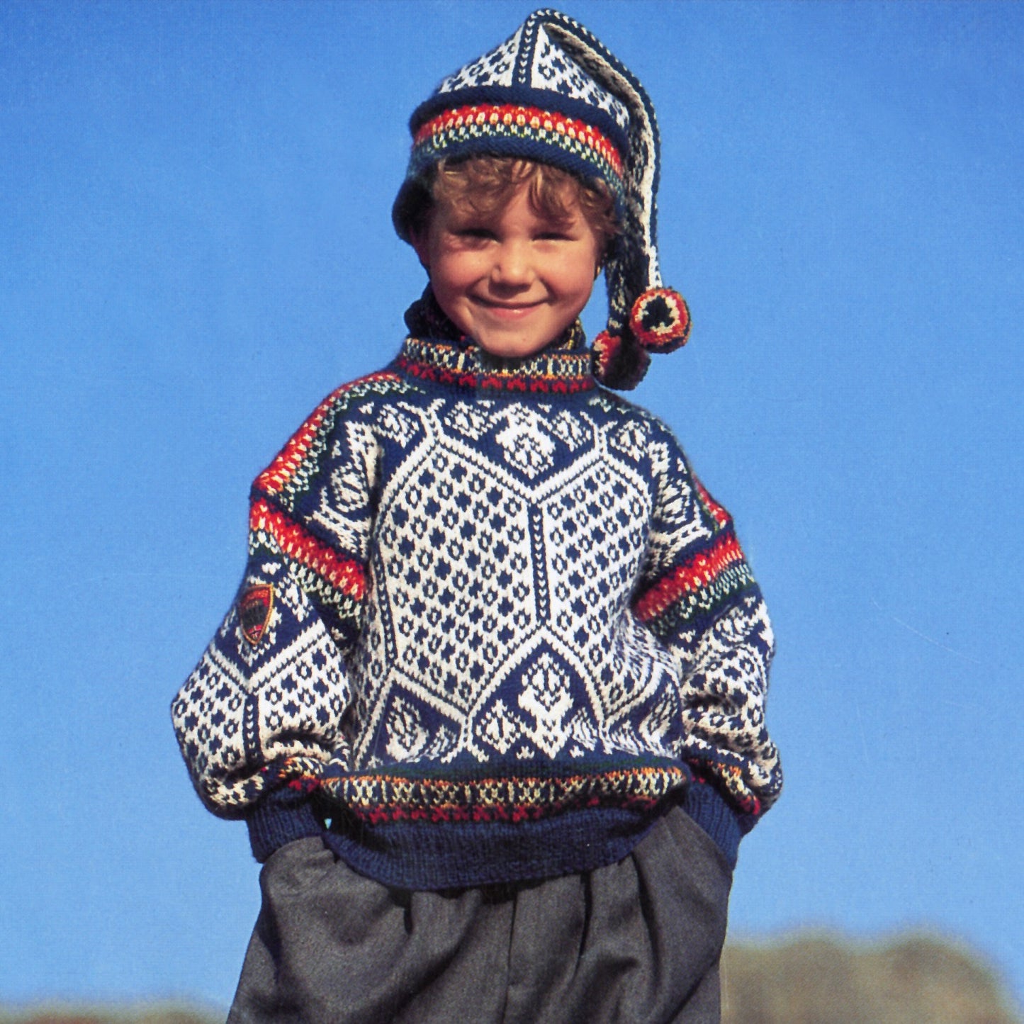 Strikk The Look: OL-Lillehammer-genser jeansblå