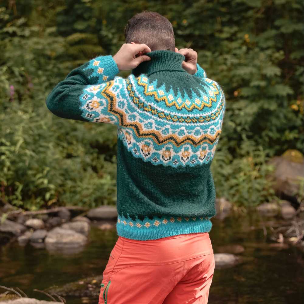 Strikk The Look: Maxi-Klaki-genser grangrønn (older)