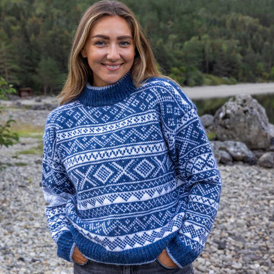 Strikk The Look: Valle-genser blå