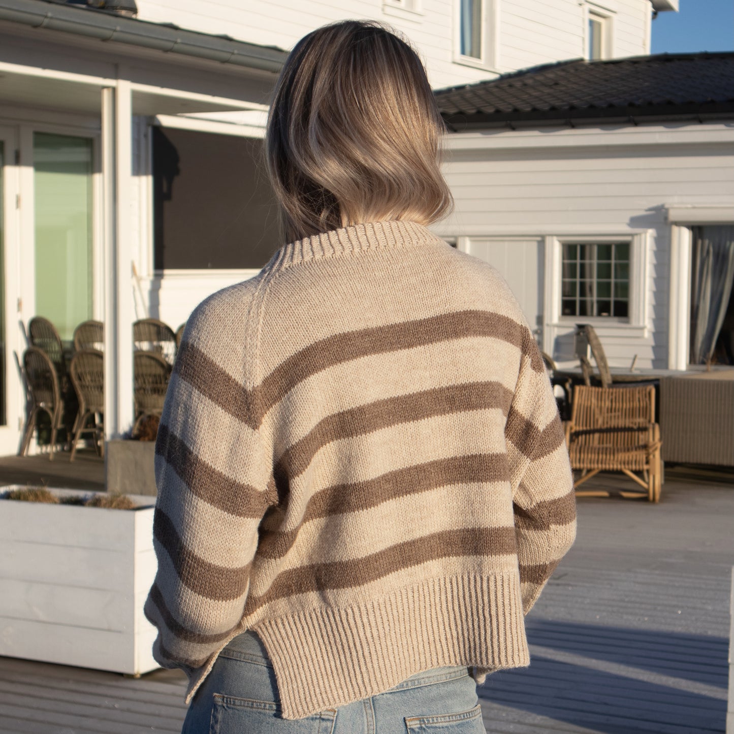Strikk The Look: Alexa-raglangenser lys beige