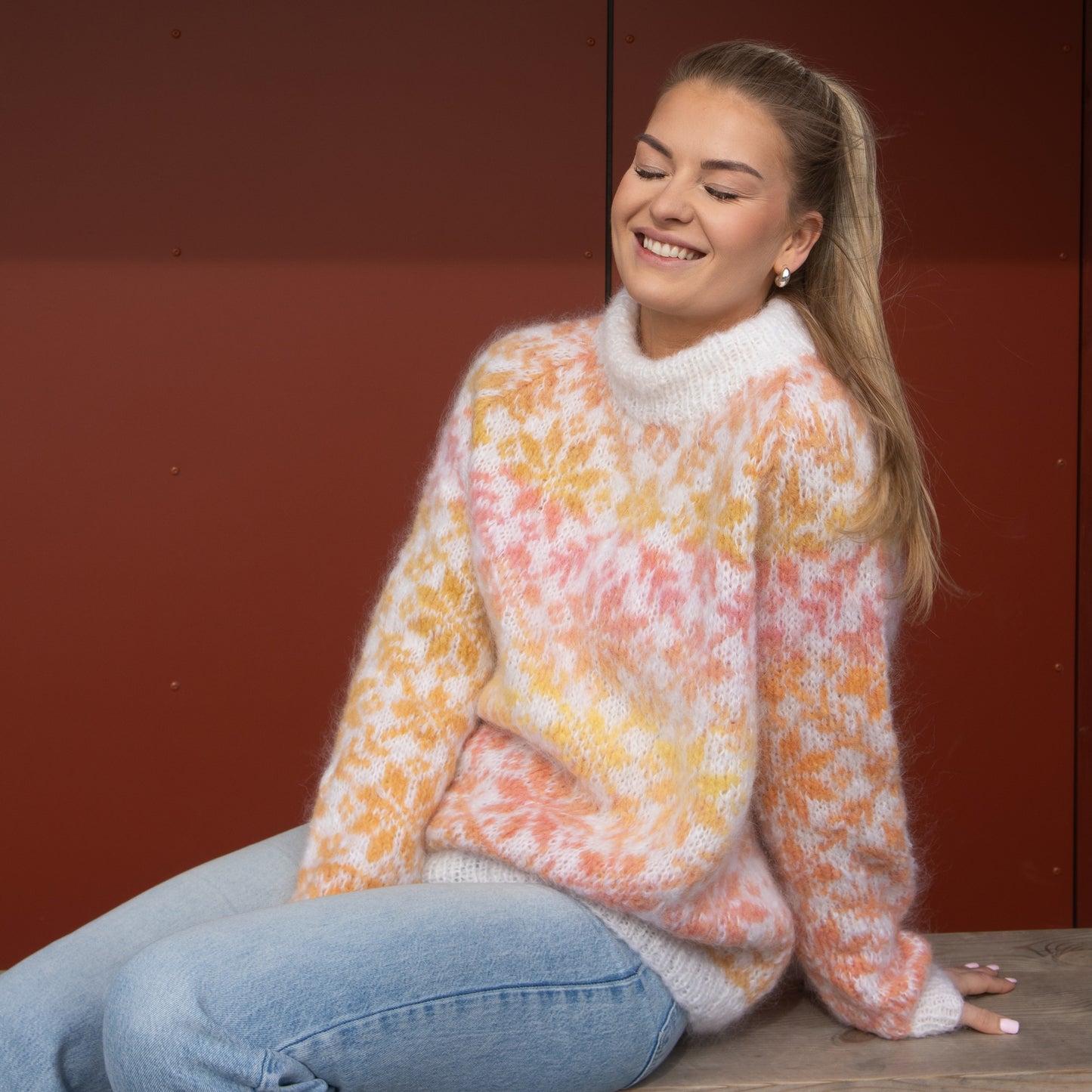 Strikk The Look: Carly-genser hvit-CANESS Sunshine