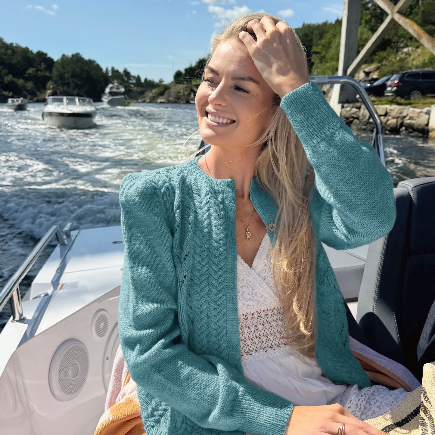 Strikk The Look: Tresser cardigan sjøgrønn