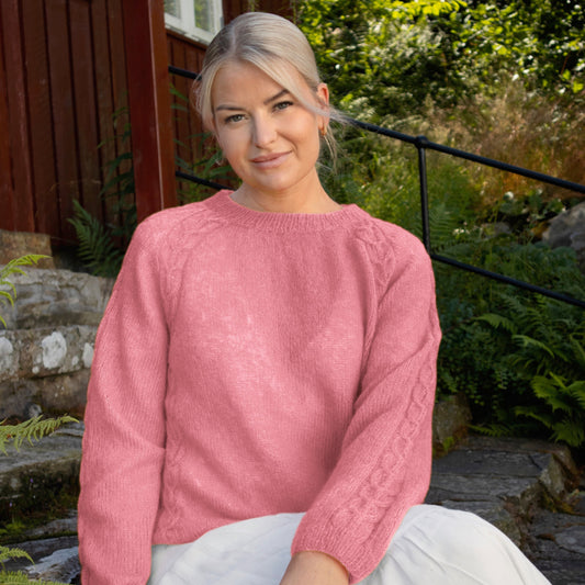 Strikk The Look: Aida-genser pink flamingo