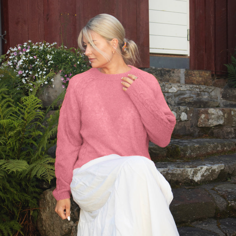 Strikk The Look: Aida-genser pink flamingo