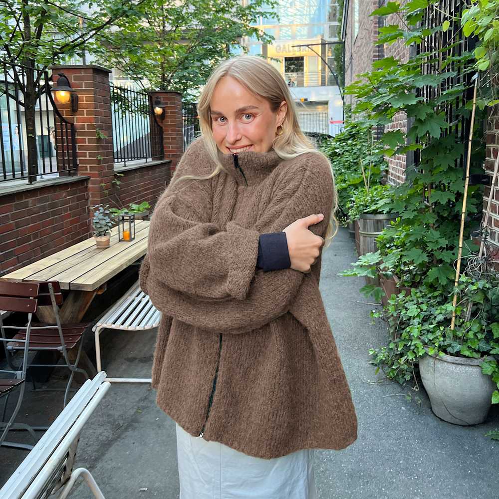 Strikk The Look: Aud-jakke lys brun