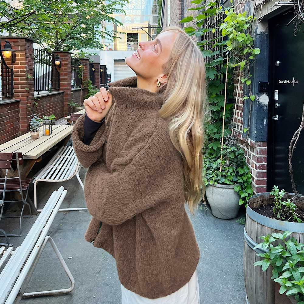 Strikk The Look: Aud-jakke lys brun