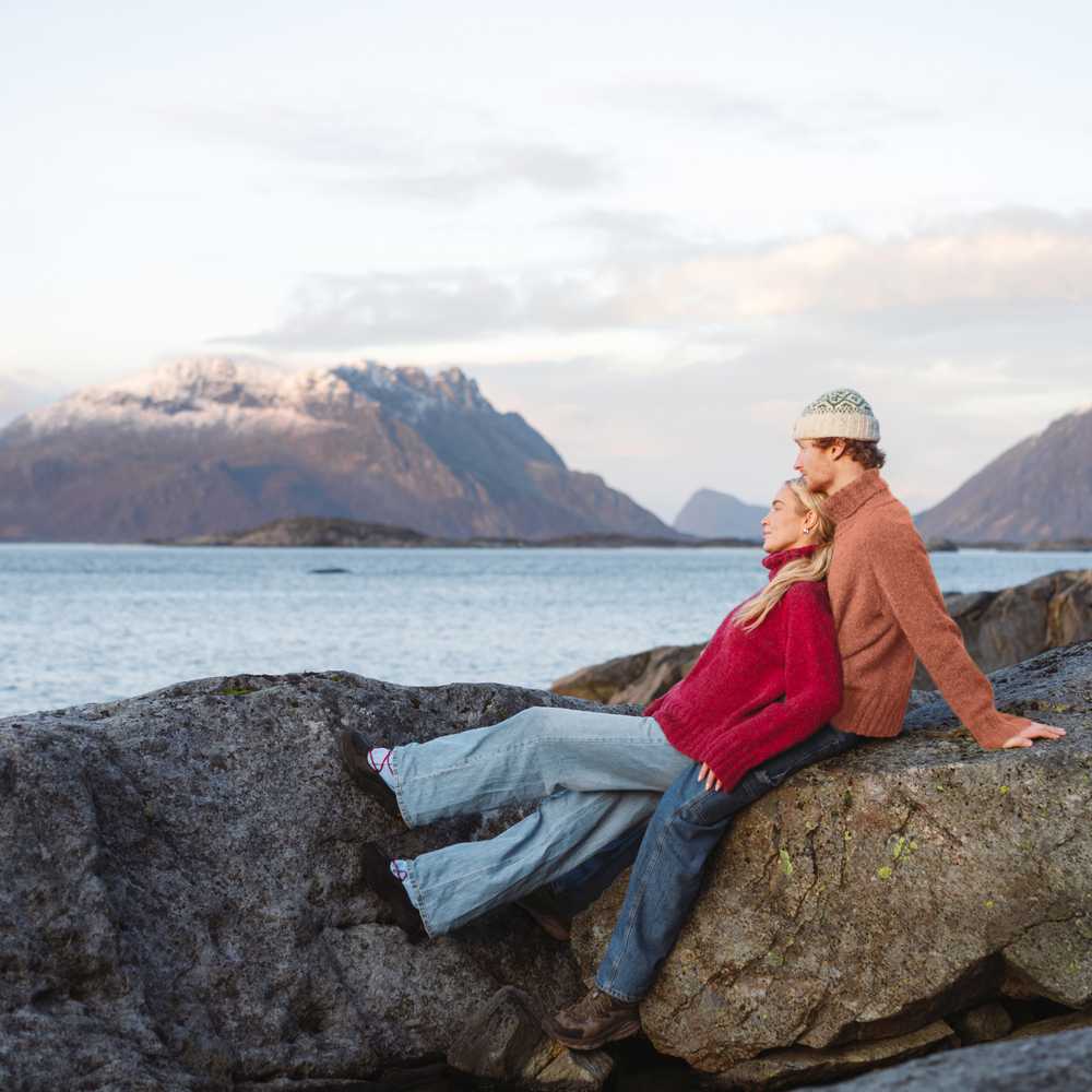 Strikk The Look:  Haga unisex chunky-genser aprikos/oker