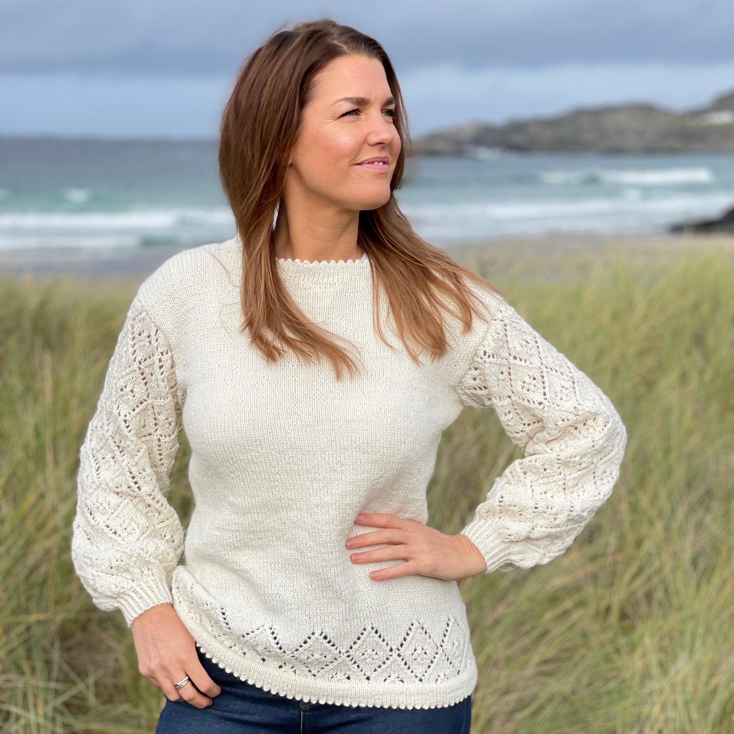 Strikk The Look: Petit-genser marine, storm