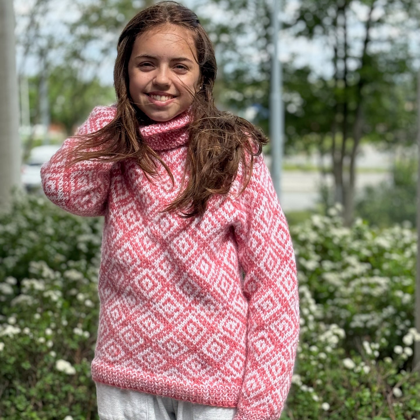 Strikk The Look: Ottøy-genser barn Lakserosa