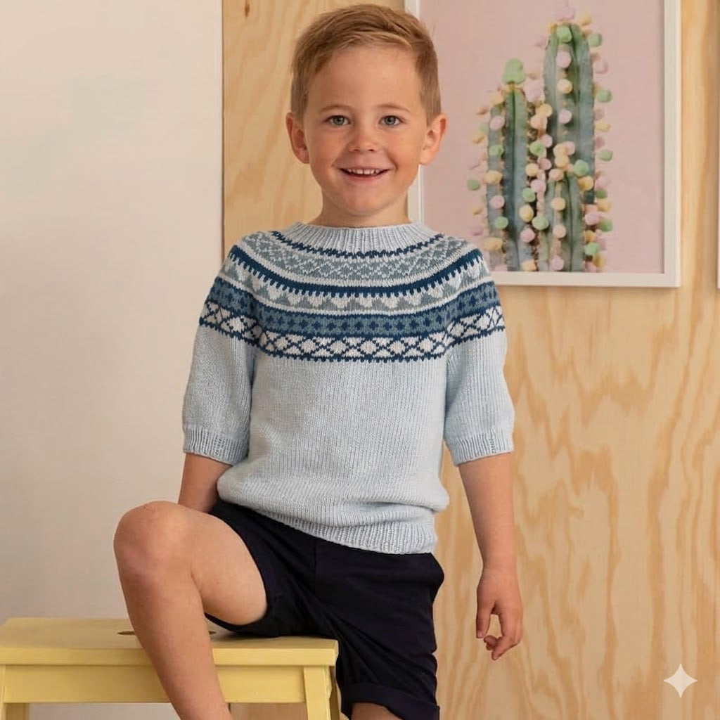 Strikk The Look: Lollipop-t-skjorte lys blå