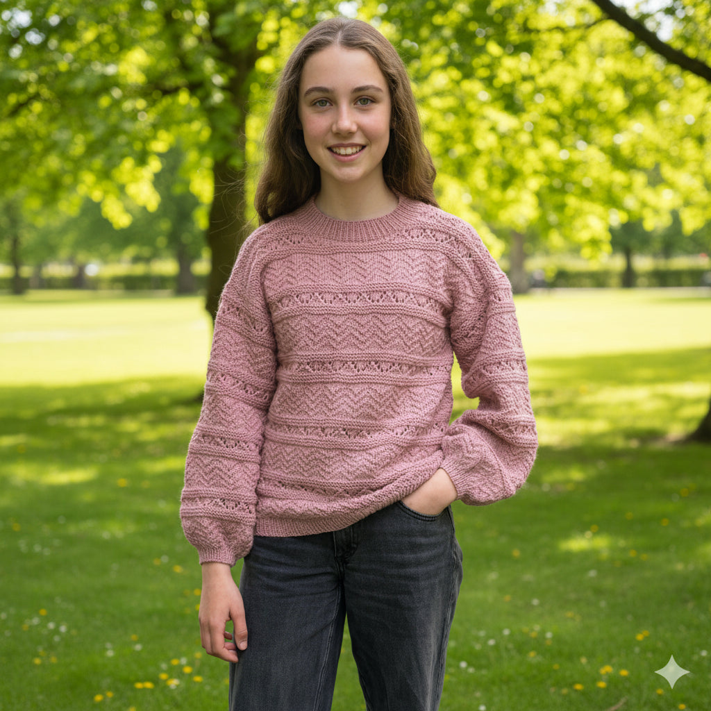Strikk The Look: Marka-genser lys rosa