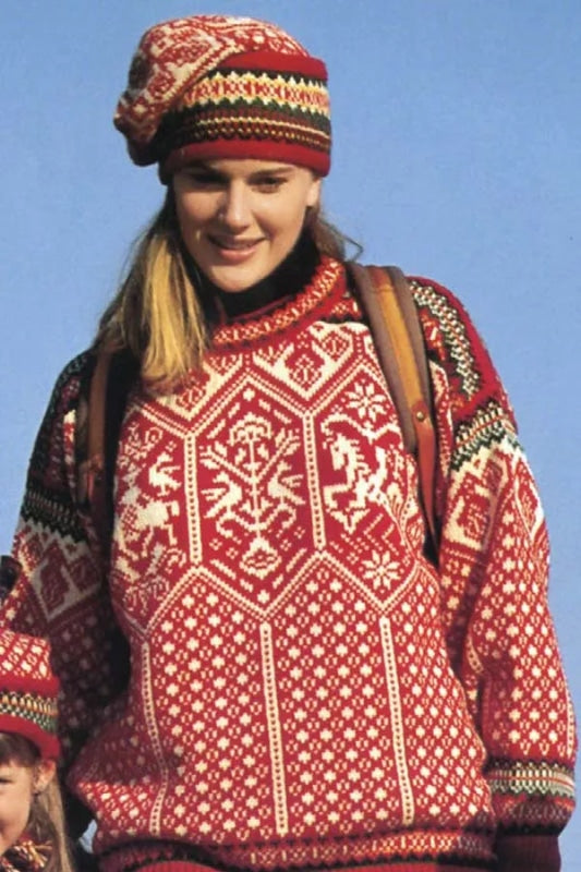 Strikk The Look: OL-Lillehammer-genser rød