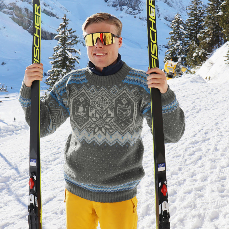 Strikk The Look: VM-genser grå melert baby ull