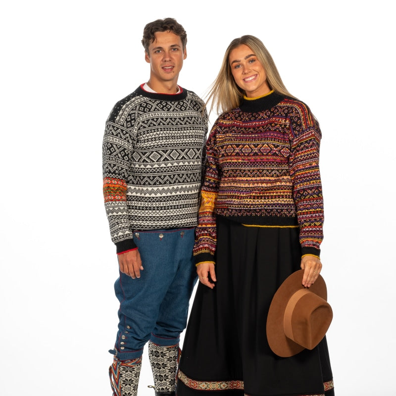 Strikk The Look: Valle-genser svart/multi