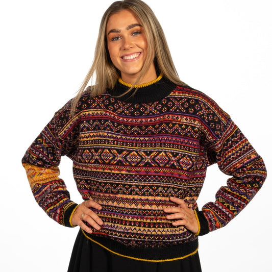 Strikk The Look: Valle-genser svart/multi