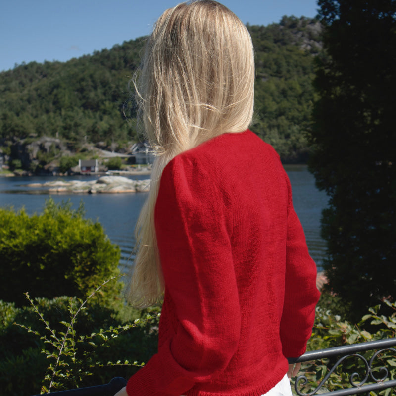 Strikk The Look: Tresser cardigan rød