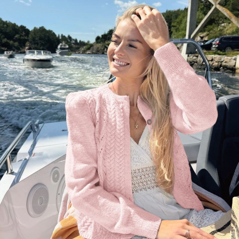 Strikk The Look: Tresser cardigan lys rosa