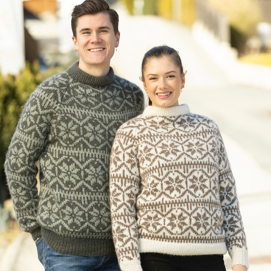 Strikk The Look: Park-genser støvet oliven