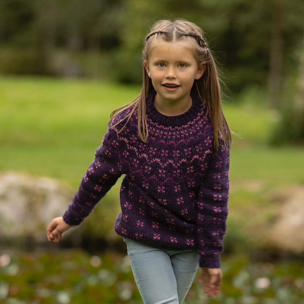 Strikk The Look: Heike-genser lilla