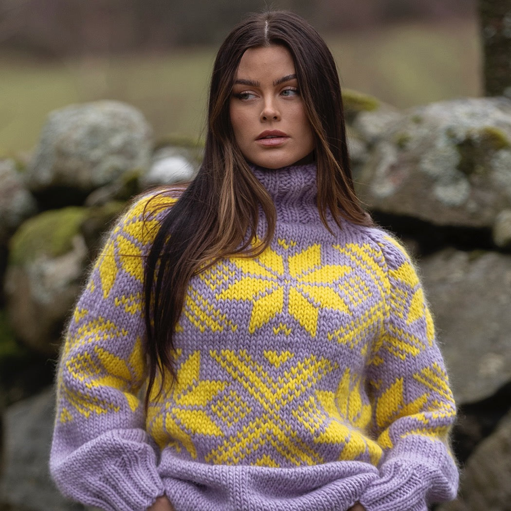 Strikk The Look: Sno-genser lys lilla