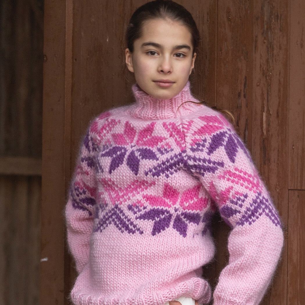 Strikk the Look: Snoi-genser barn lys rosa