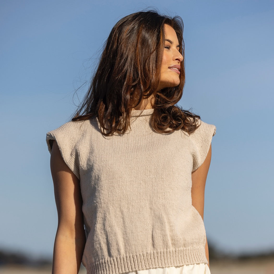 Strikk The Look: Vire-topp beige