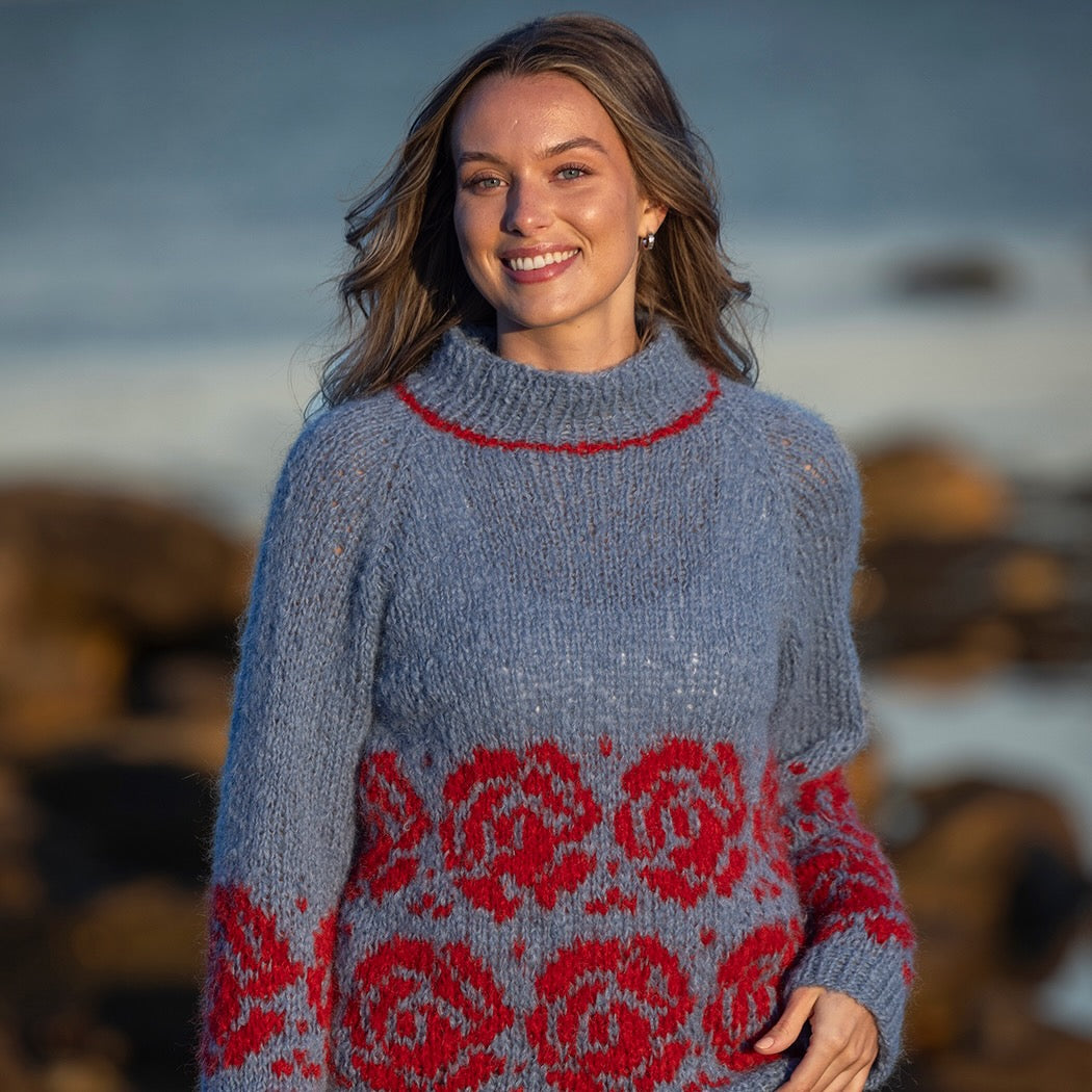Strikk The Look: Rose-genser gråblå