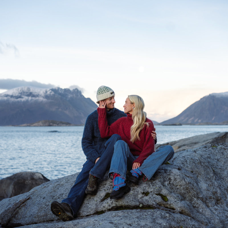 Strikk The Look: Haga unisex chunky-genser rød