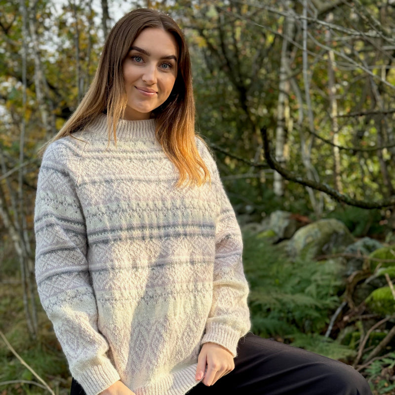 Strikk The Look: Ada-genser pudderrosa-natur