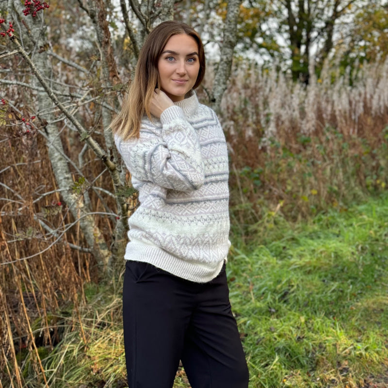 Strikk The Look: Ada-genser pudderrosa-natur