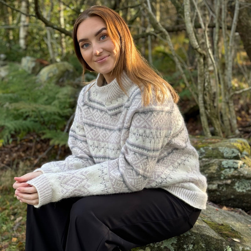 Strikk The Look: Ada-genser pudderrosa-natur