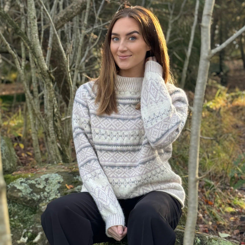 Strikk The Look: Ada-genser pudderrosa-natur