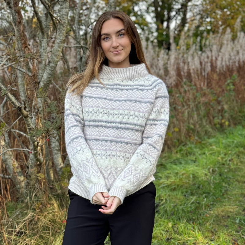 Strikk The Look: Ada-genser pudderrosa-natur