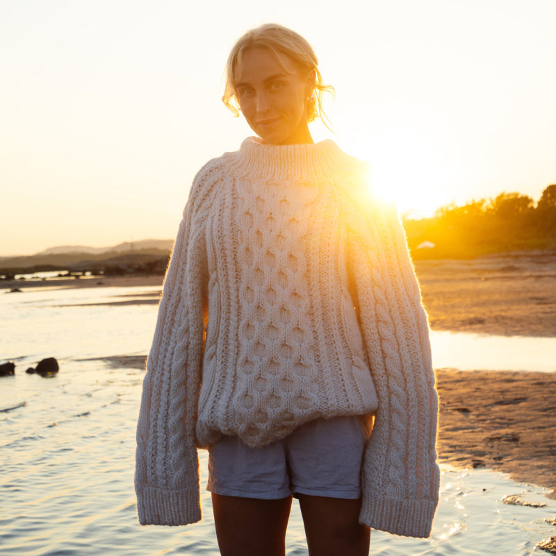 Strikk the Look: Ådne-genser hvit
