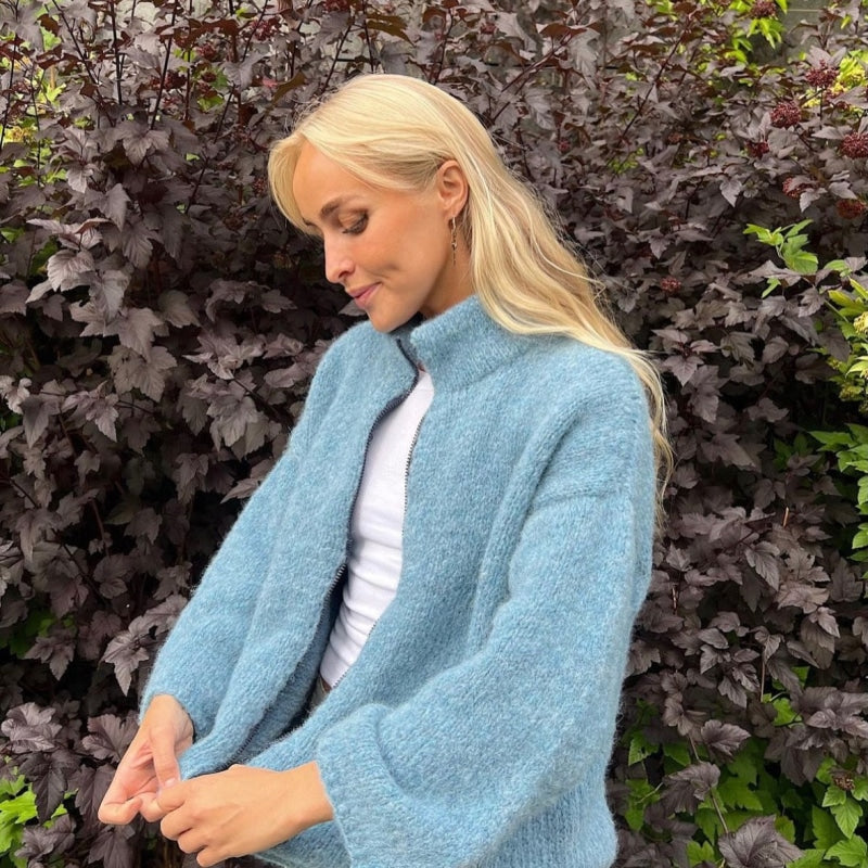 Strikk The Look: Aud-jakke lys denim