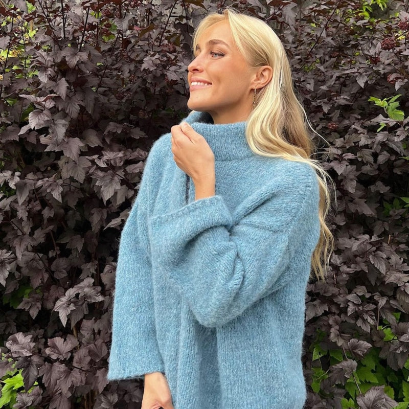 Strikk The Look: Aud-jakke lys denim