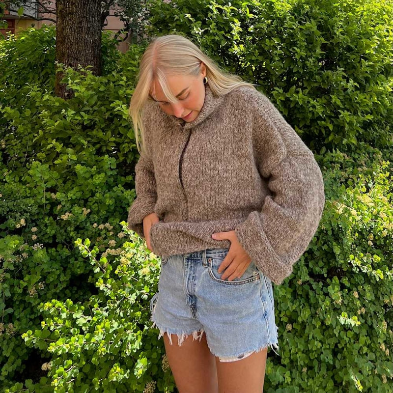 Strikk The Look: Aud-jakke lys kamel