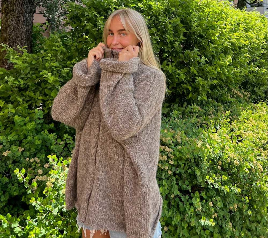 Strikk The Look: Aud-jakke lys kamel