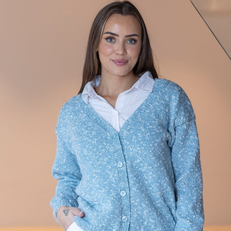 Strikk The Look: Borgny-jakke lys petrol