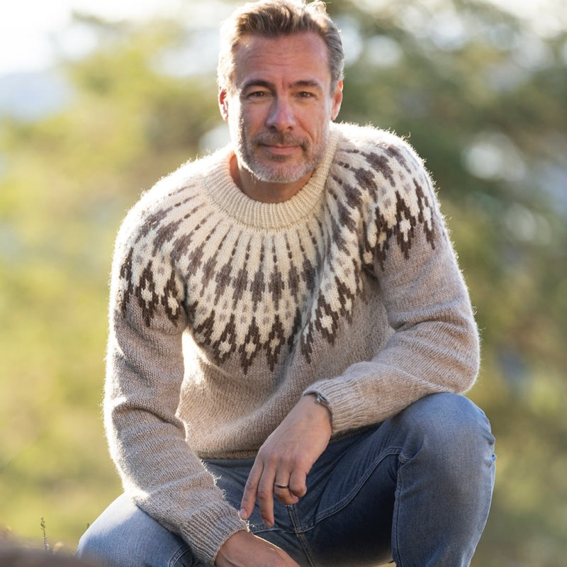 Strikk The Look: Brage-genser lys beige