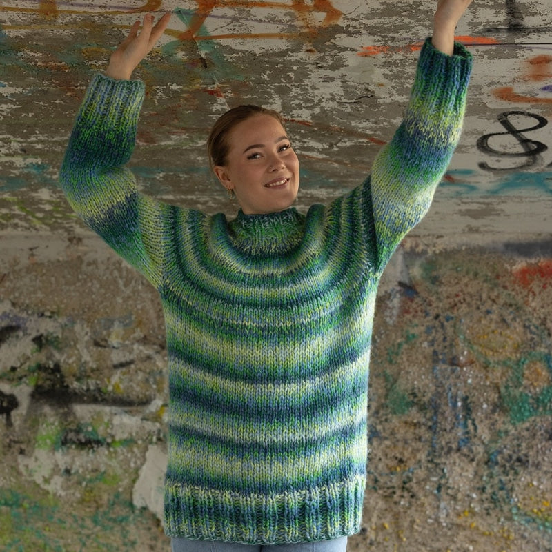 Strikk The Look: Broke-genser grønn