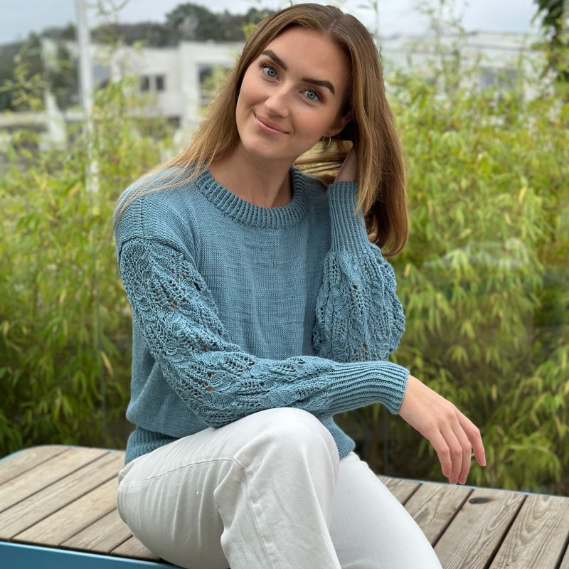 Strikk The Look: Cala-genser lys petrol