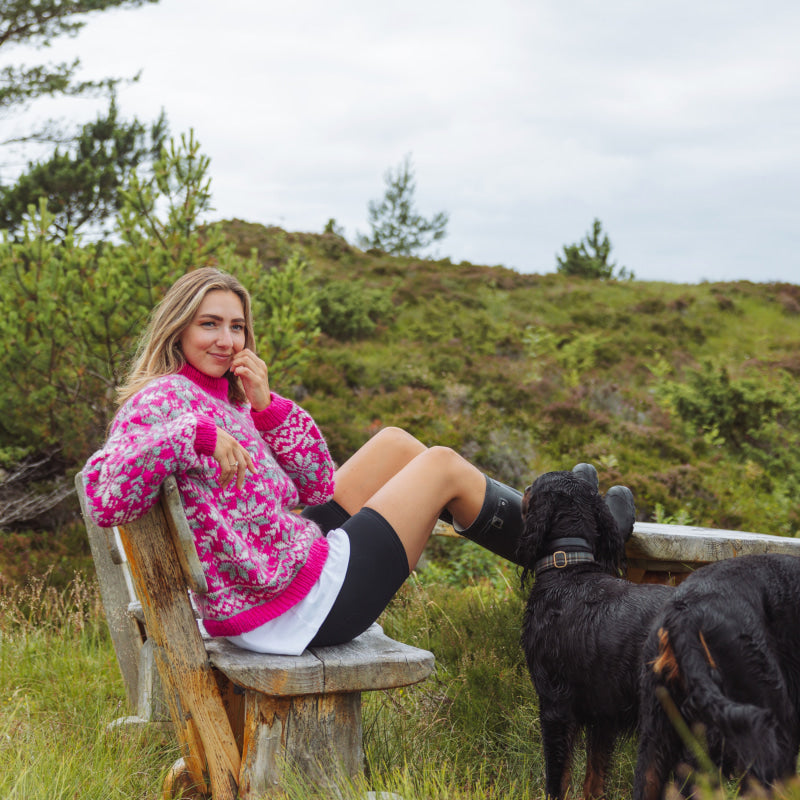 Strikk The Look: Carly-genser pink