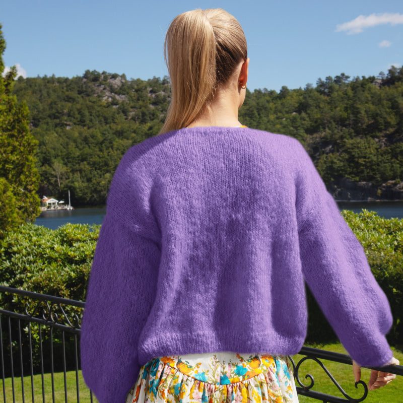 Strikk The Look: Cord-jakke lavendel