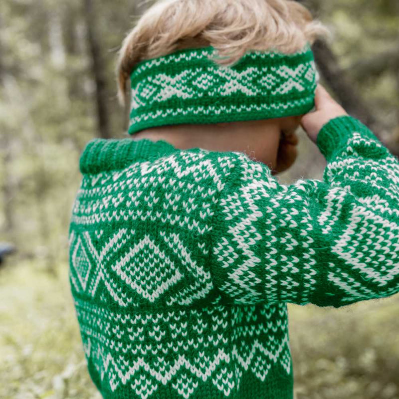 Strikk The Look: Cortina-genser skarp grønn