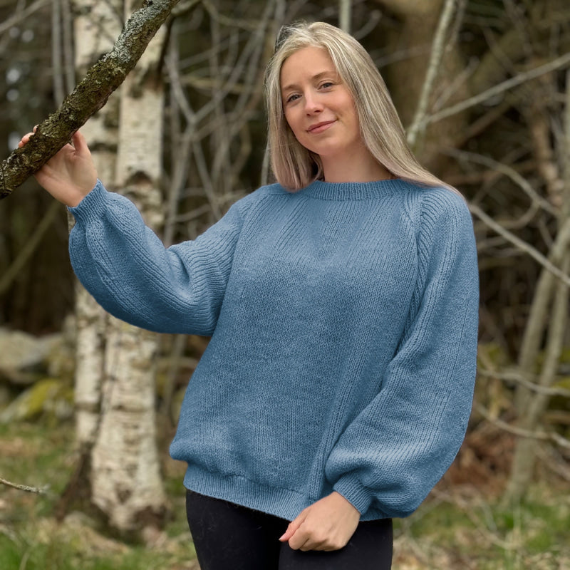 Strikk The Look: Emilie-genser lys denim