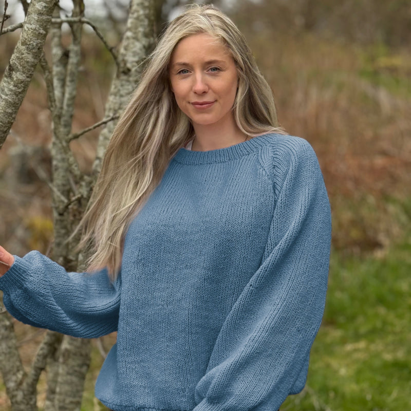 Strikk The Look: Emilie-genser lys denim